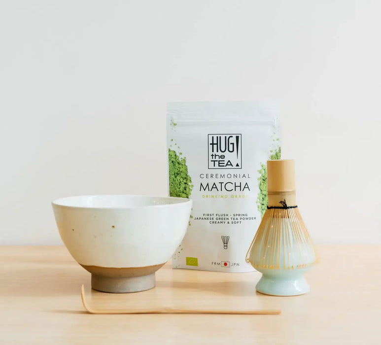 LUXE MATCHA THEE SET - met ivoor witte kom (5-delig)