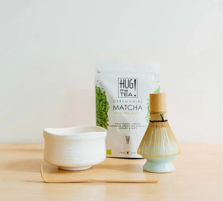 JAPANS MATCHA SET WIT - met witte kom (4 of 5-delig)